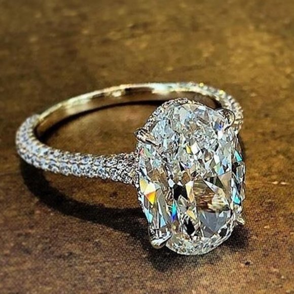 💝925  Silver Independent Large Elliptical Glossy Ring, GPMB1424 - Picture 2 of 3